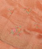 Peach Linen Embroidery Saree T3569781