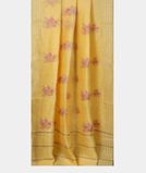 Yellow Linen Embroidery Saree T3569812