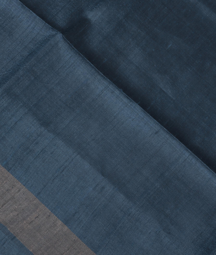 Blue Tussar Printed Saree T370685-image