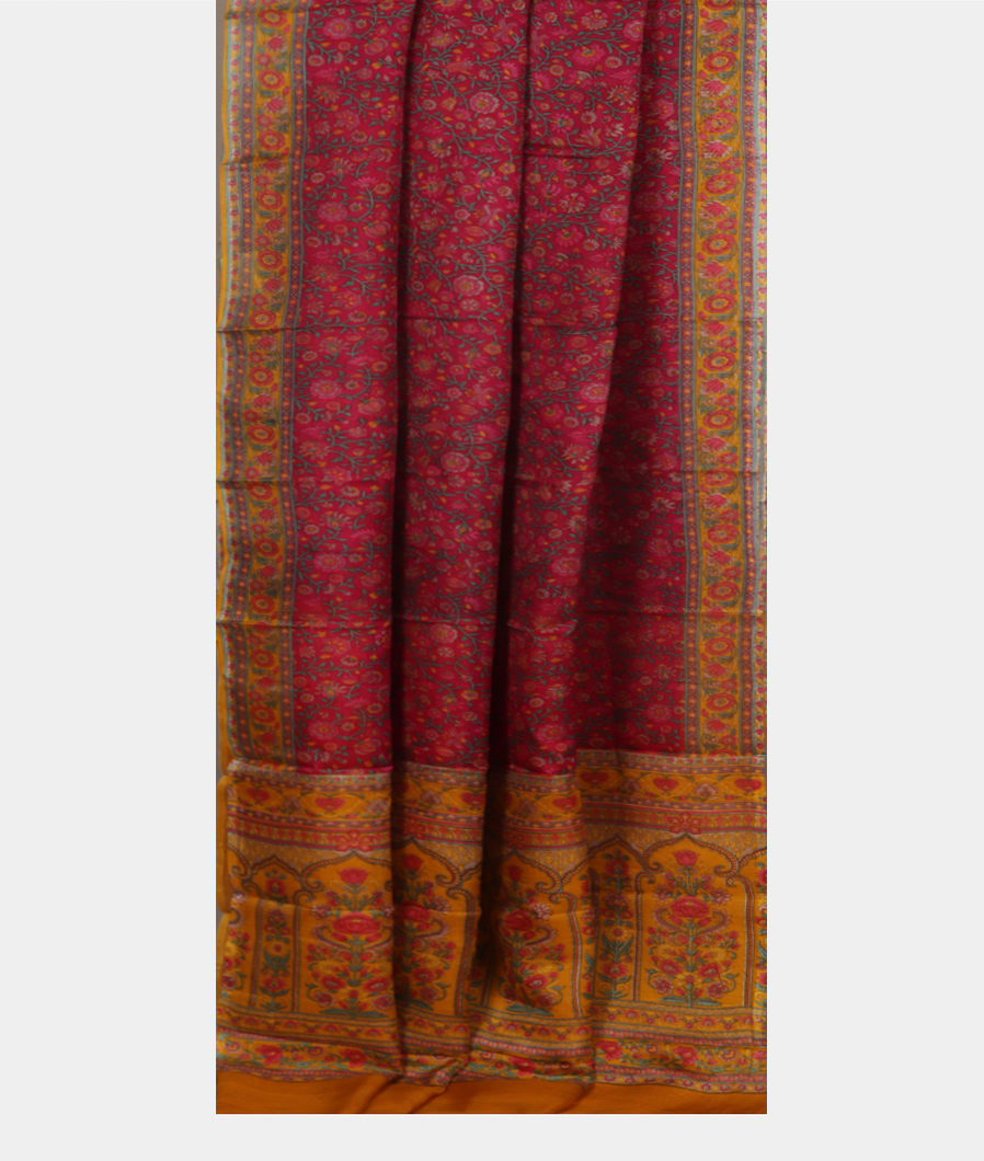 Purple Printed Silk Saree T3740262