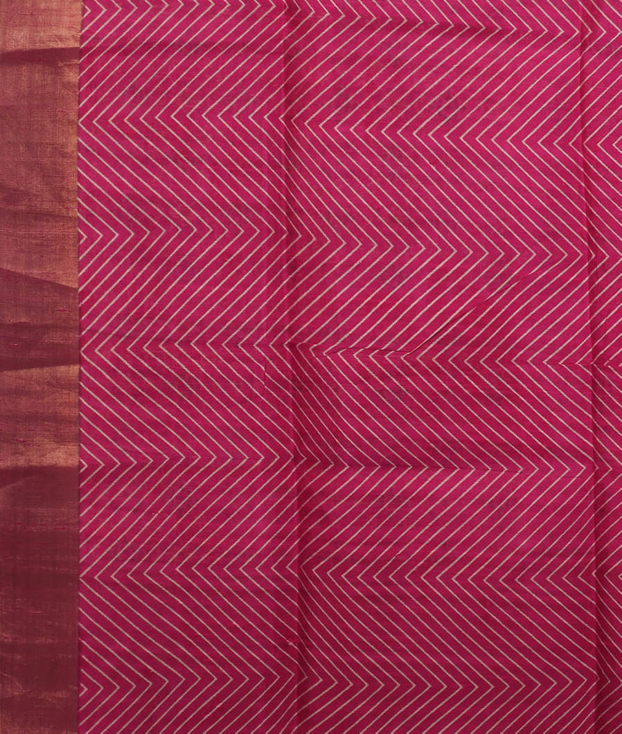 Pink Printed Raw Silk Saree T3740043