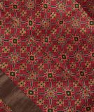 Birgundy Printed Raw Silk Saree T3740191