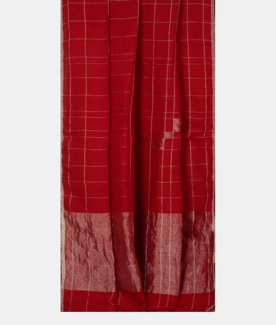 red-handwoven-linen-saree-t300216-t300216-b