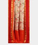 Cream Printed Soft Silk Saree T3722342