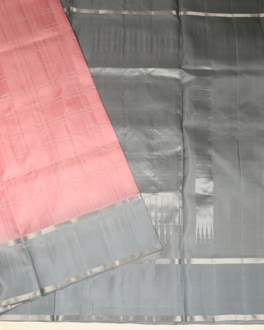 Peach Soft Silk Saree T3725022