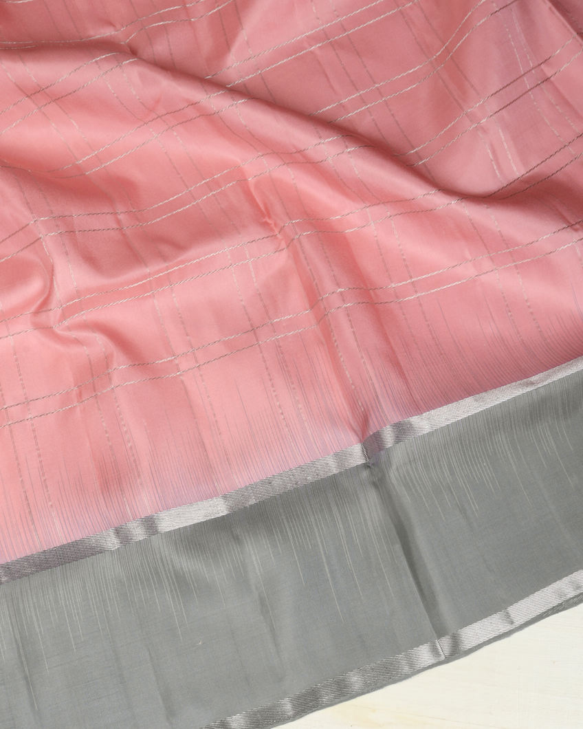 Peach Soft Silk Saree T3725024