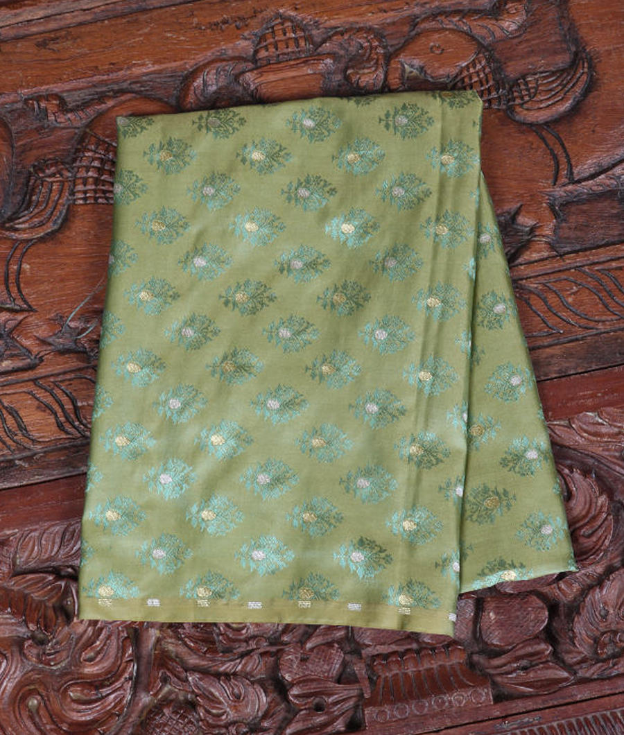 Green Banaras Silk Blouse T45-image