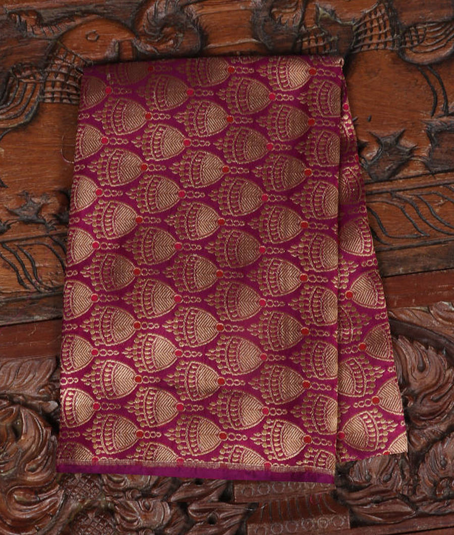 Purple Banaras Silk Blouse T30040-image