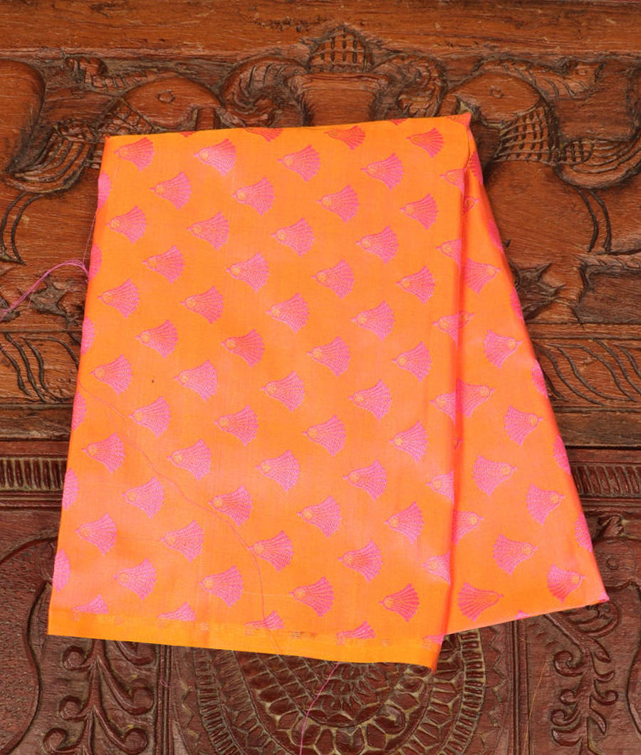 Orange Banaras Silk Blouse T223536-image