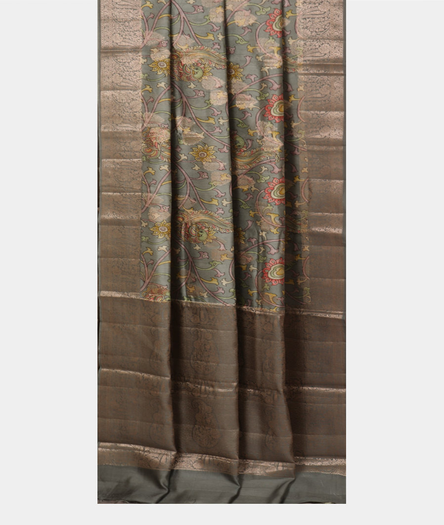 Grey Chaniya Silk Saree T3553592