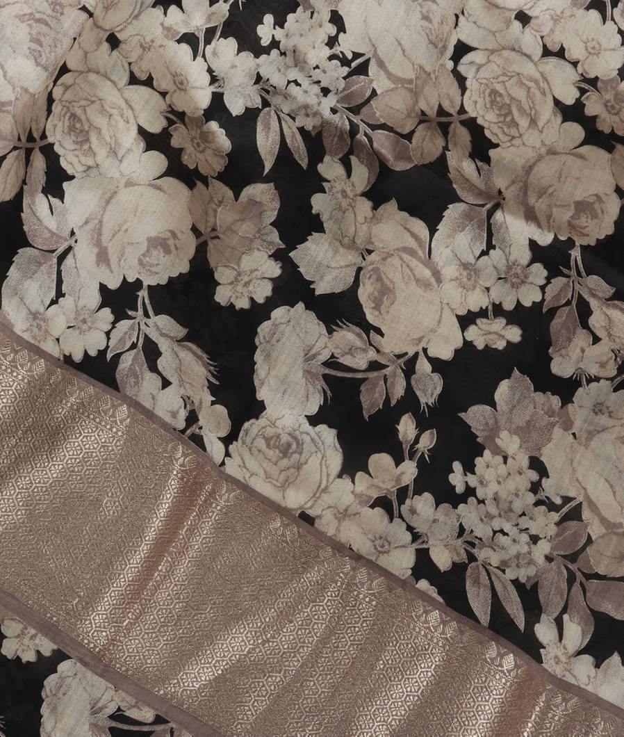 Black Chaniya Silk Saree T367582-image