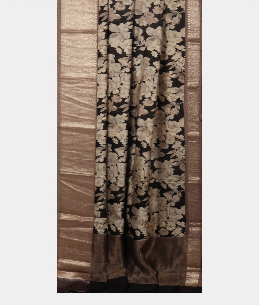 Black Chaniya Silk Saree T3675822