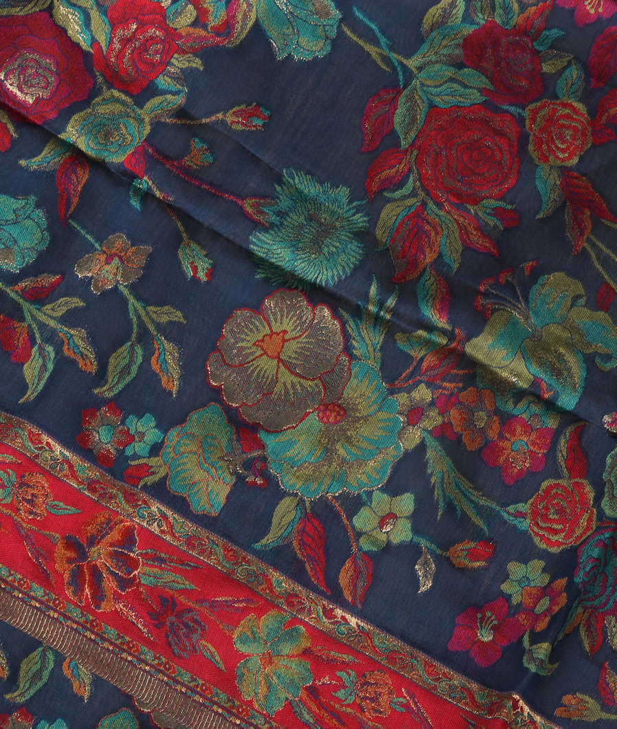 Blue Cashmere Kani Silk Dupatta T370460-image