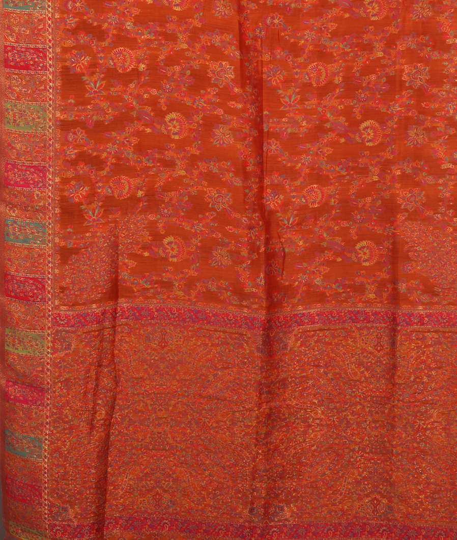 Orange Cashmere Kani Silk Dupatta T2866243