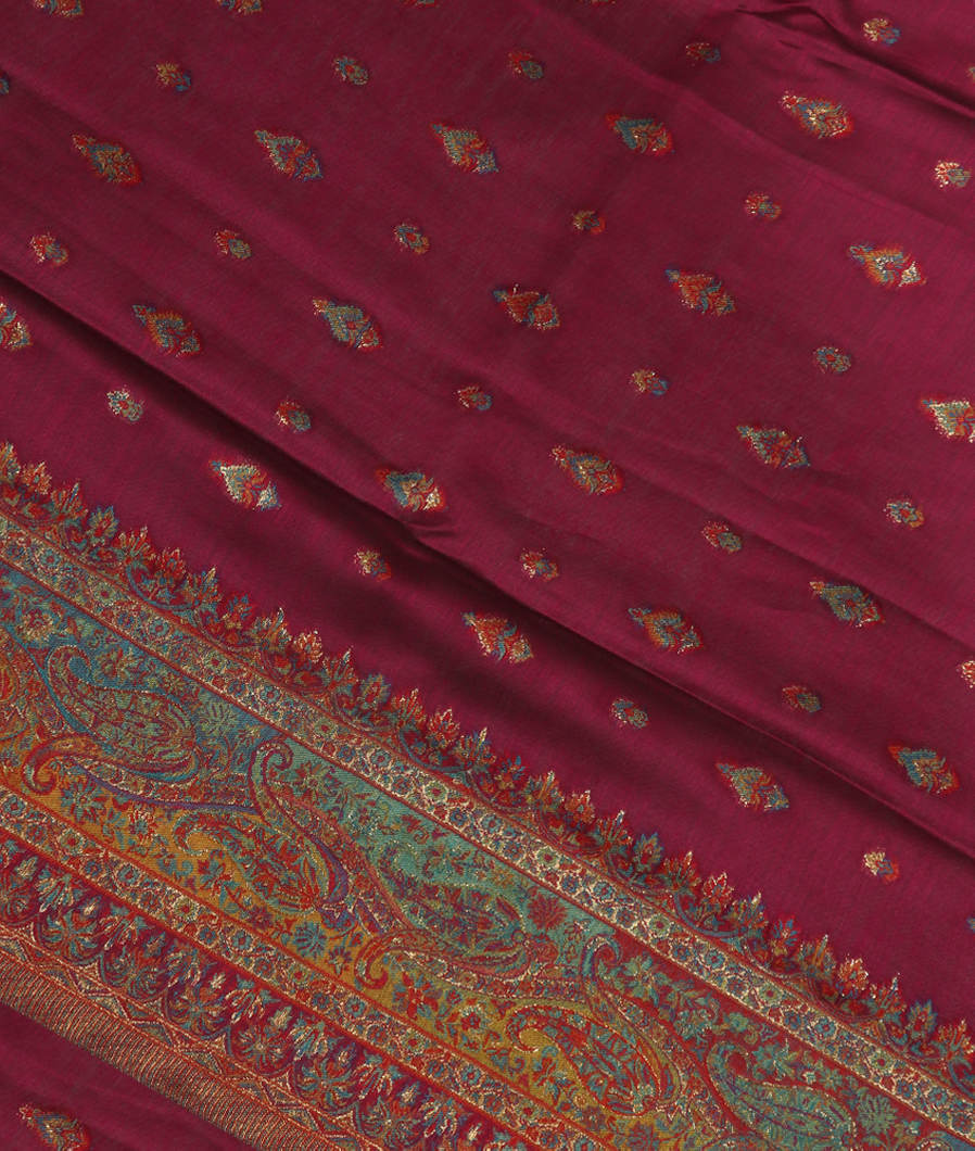 Purple Cashmere Kani Silk Dupatta T370452-image