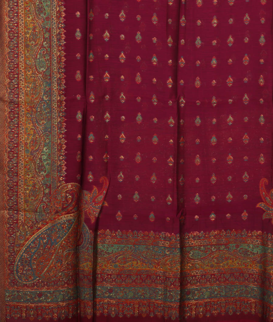 Purple Cashmere Kani Silk Dupatta T3704523
