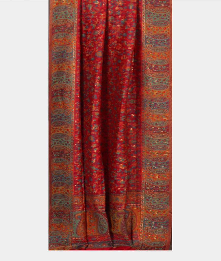 Red Cashmere Kani Silk Dupatta T2937172