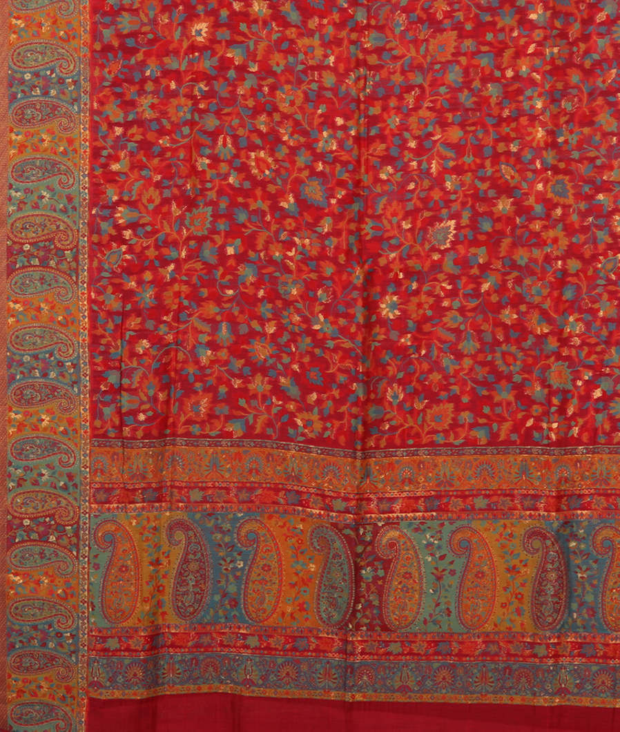 Red Cashmere Kani Silk Dupatta T2937173