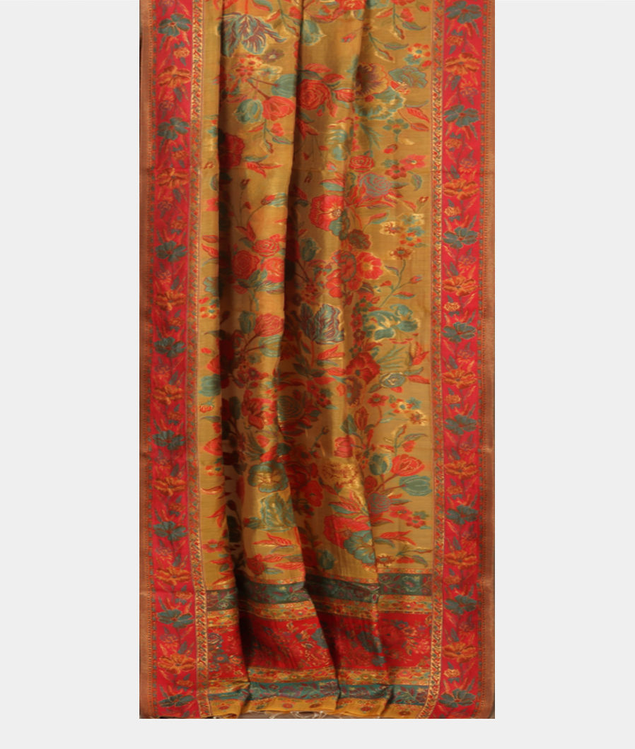 Yellow Cashmere Kani Silk Dupatta T3704562