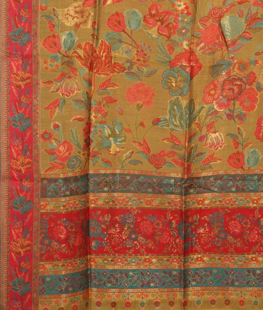 Yellow Cashmere Kani Silk Dupatta T3704563