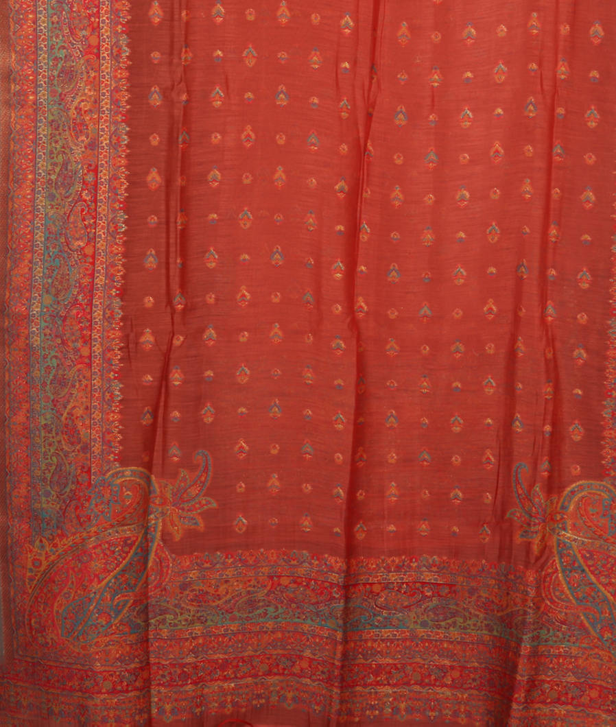 Peach Cashmere Kani Silk Dupatta T3704573