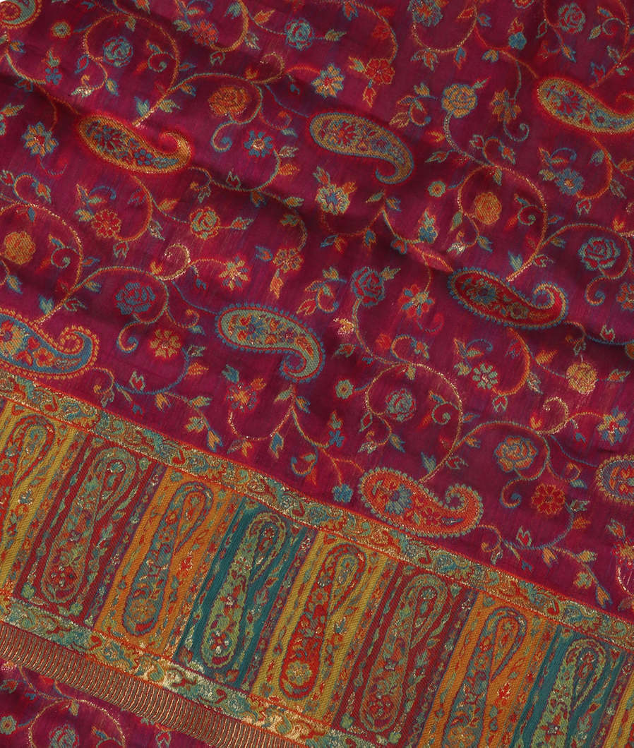 Purple Cashmere Kani Silk Dupatta T268014-image