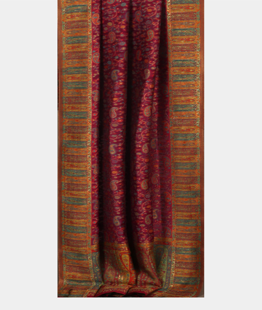 Purple Cashmere Kani Silk Dupatta T2680142