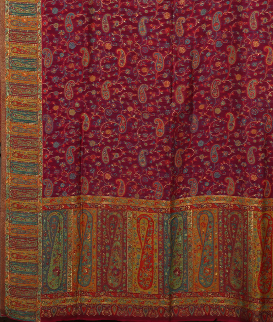 Purple Cashmere Kani Silk Dupatta T2680143