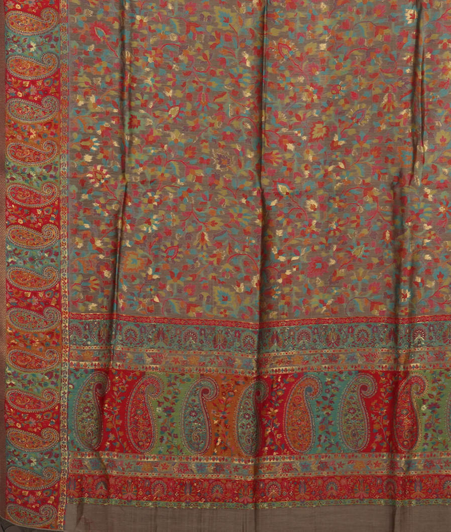 Grey Cashmere Kani Silk Dupatta T3704713