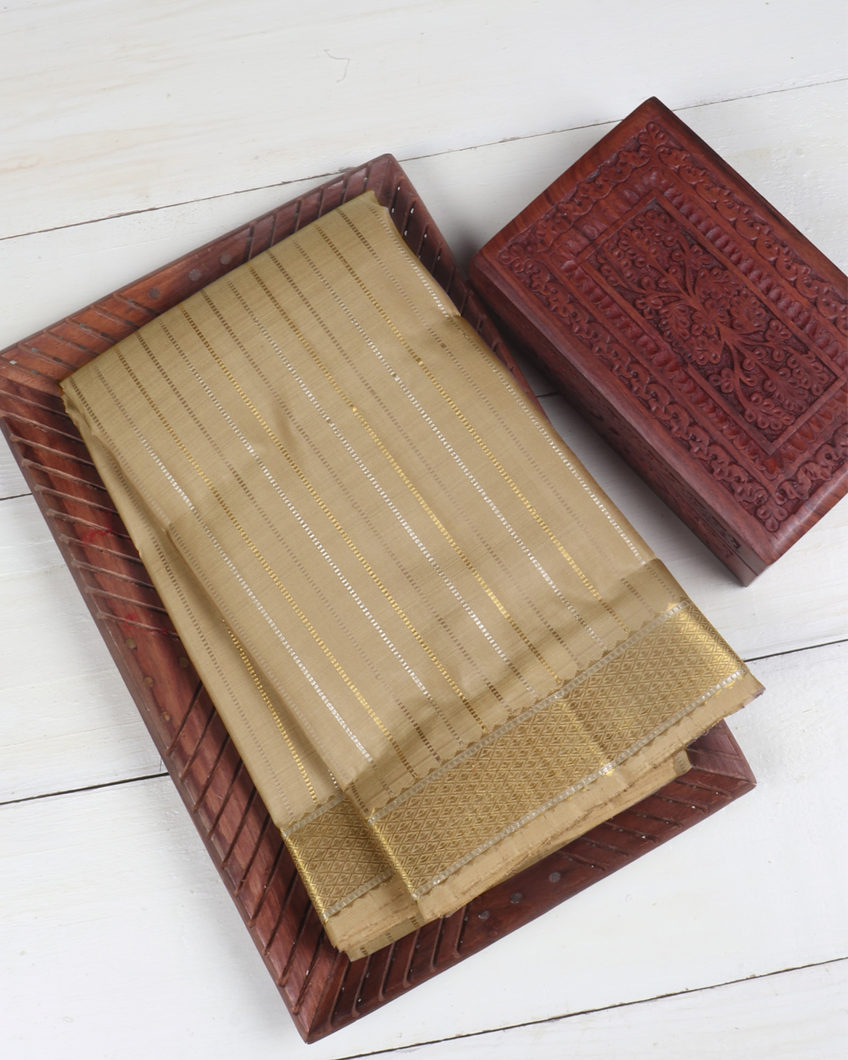 Beige Handwoven Kanjivaram Silk Saree T374737-image