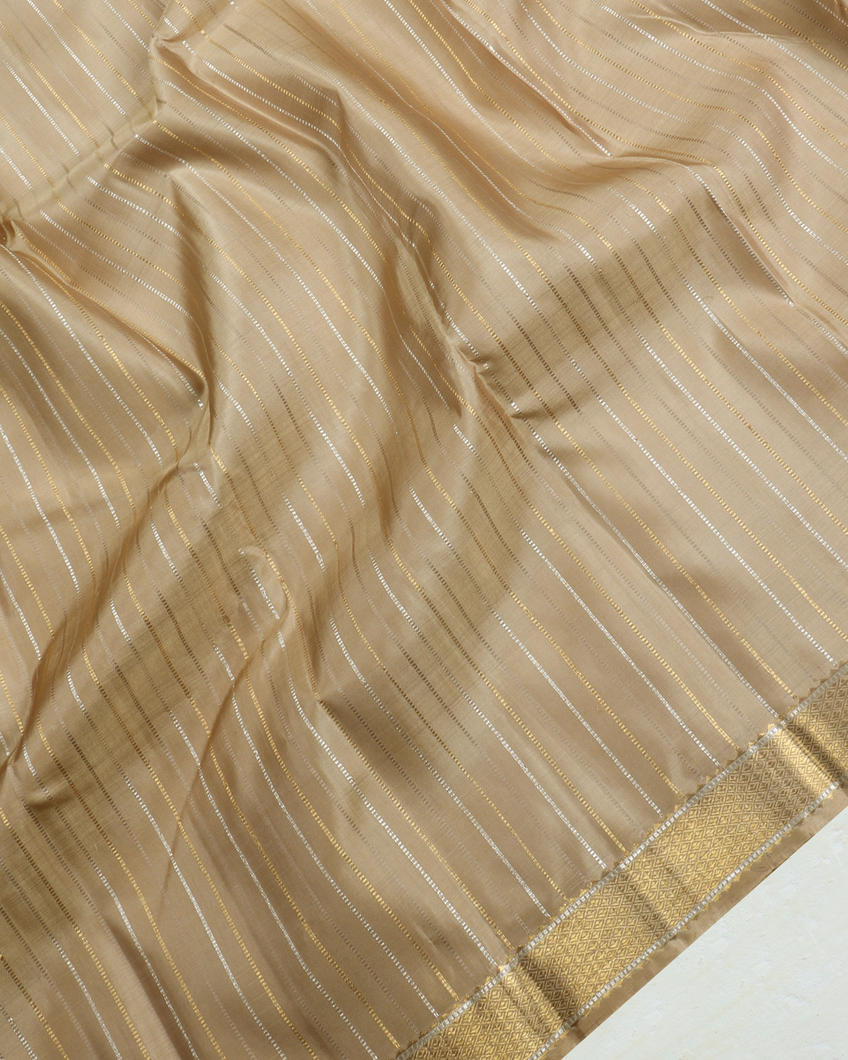 Beige Handwoven Kanjivaram Silk Saree T3747374