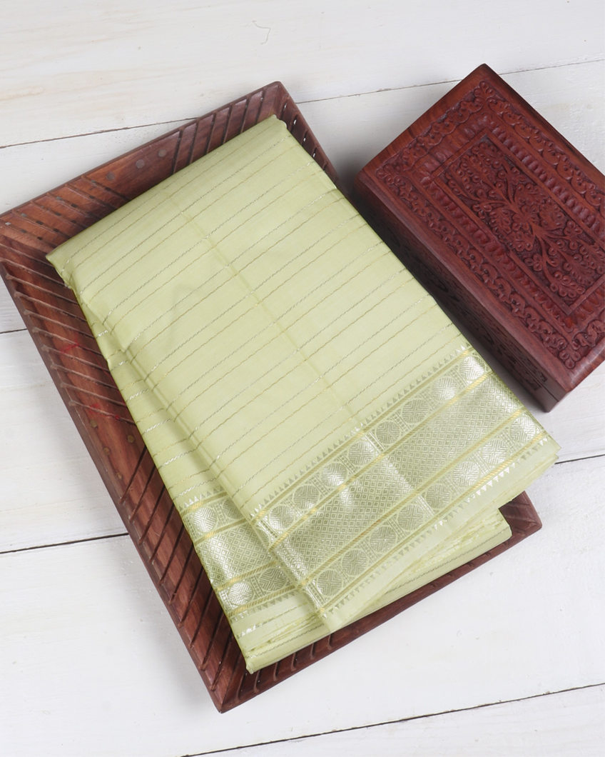 Light Yellow Handwoven Kanjivaram Silk Saree T368010-image