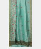 Blue Linen Embroidery Saree T3567922