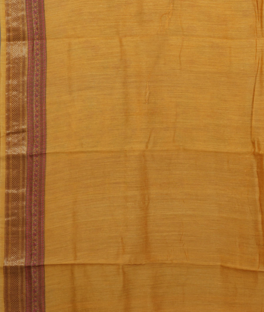 Yellow Soft Tussar Printed Saree T3721703