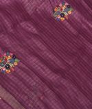 Purple Linen Embroidery Saree T3696961