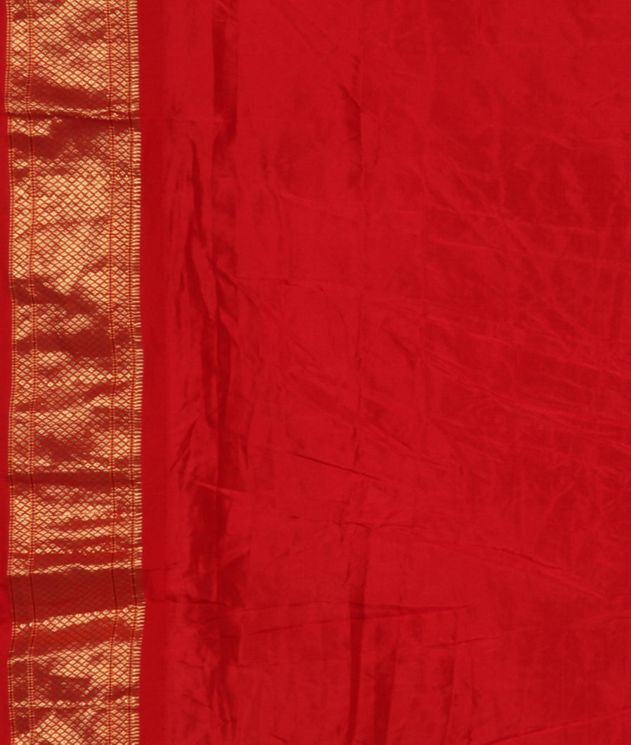 Coral Pink Bandhani Silk Saree with Paithani Pallu T3727203