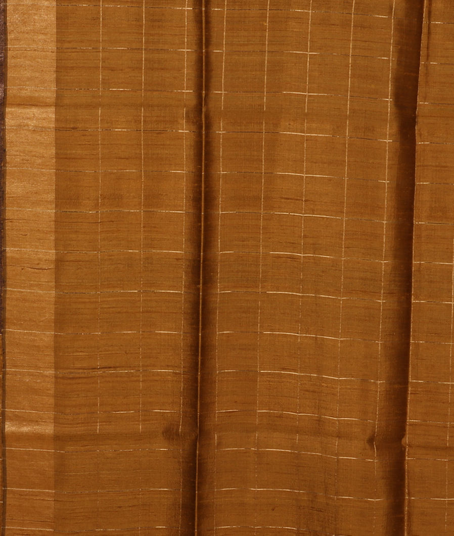 Brown Tussar Printed Saree T3424513