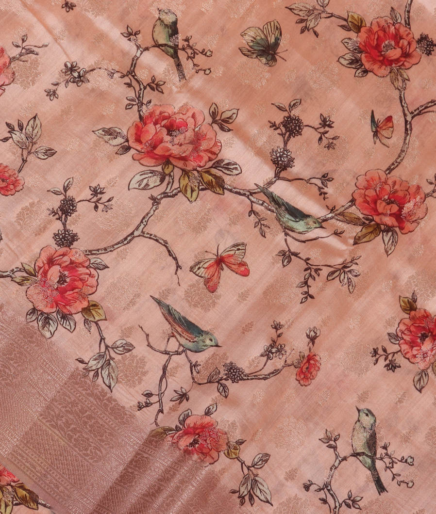 Peach Chaniya Silk Saree T353796-image