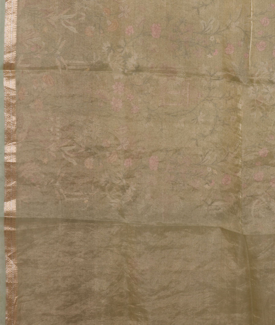 Yellow Kora Organza Embroidery Saree T3738853