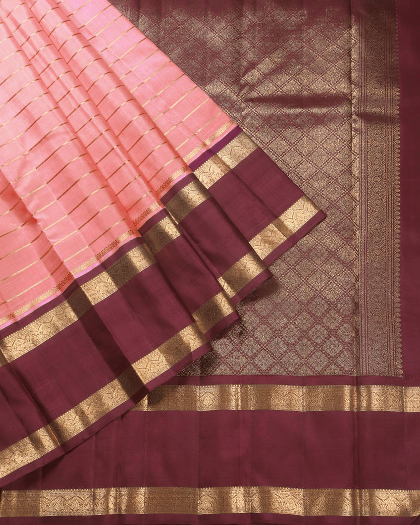 Pink Handwoven Kanjivaram Silk Saree T3522542