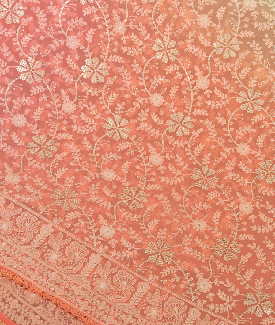 Multicolour Georgette Silk Embroidery Saree T372320-image