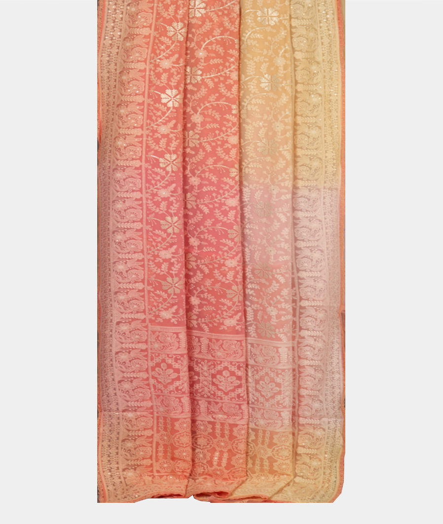 Multicolour Georgette Silk Embroidery Saree T3723202