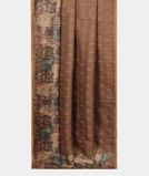 Light Brown Tussar Embroidery Saree T3717652