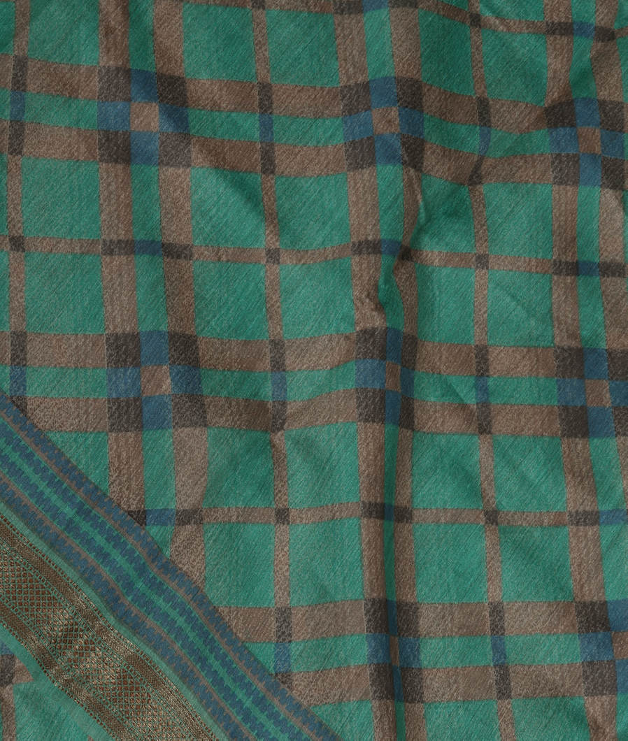 Green Soft Tussar Printed Saree T372158-image