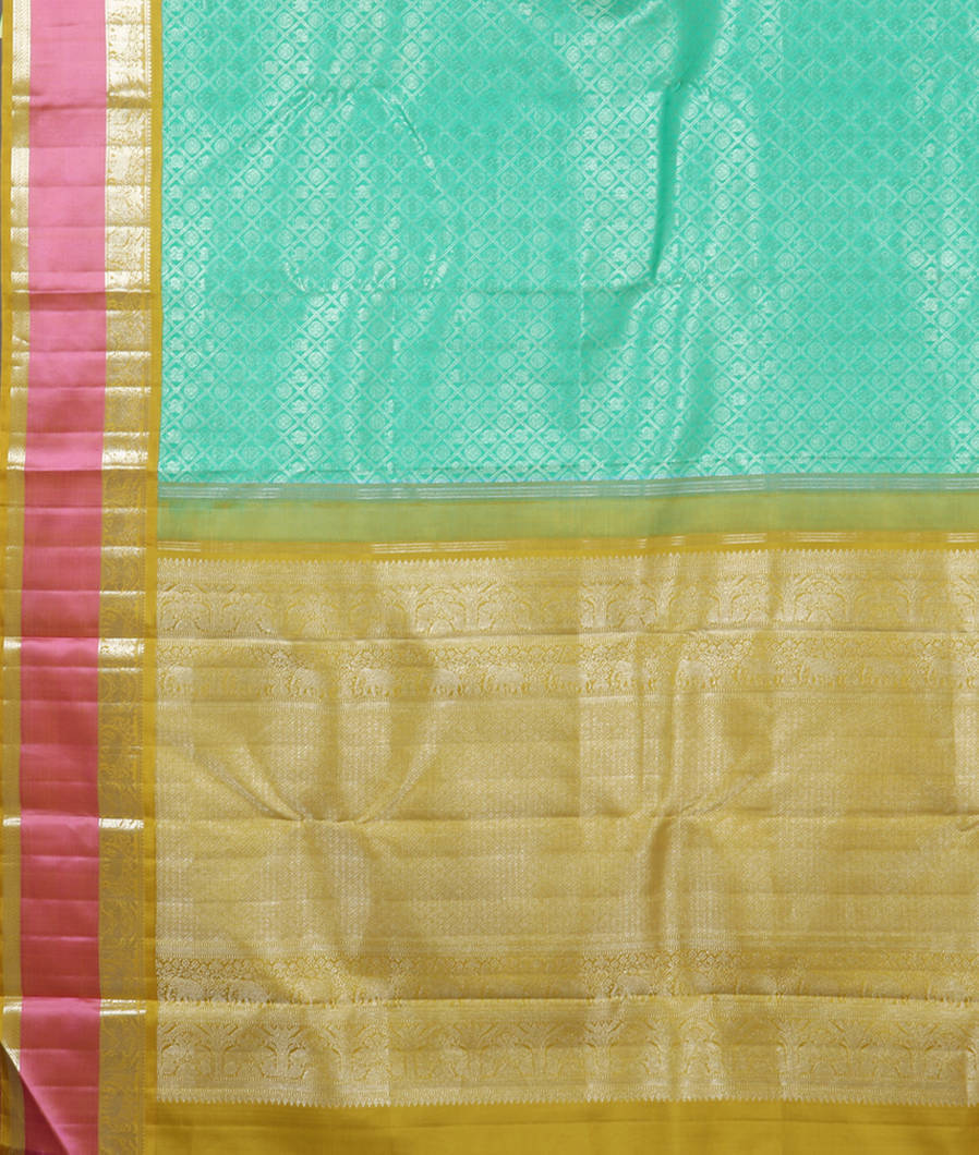 Blue Handwoven Kanjivaram Silk Saree T2577544