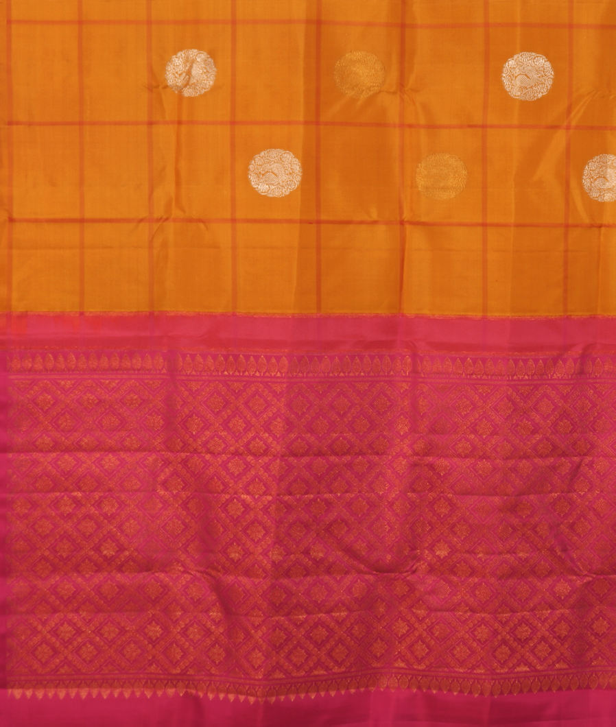 Yellow Handwoven Kanjivaram Silk Saree T3748374