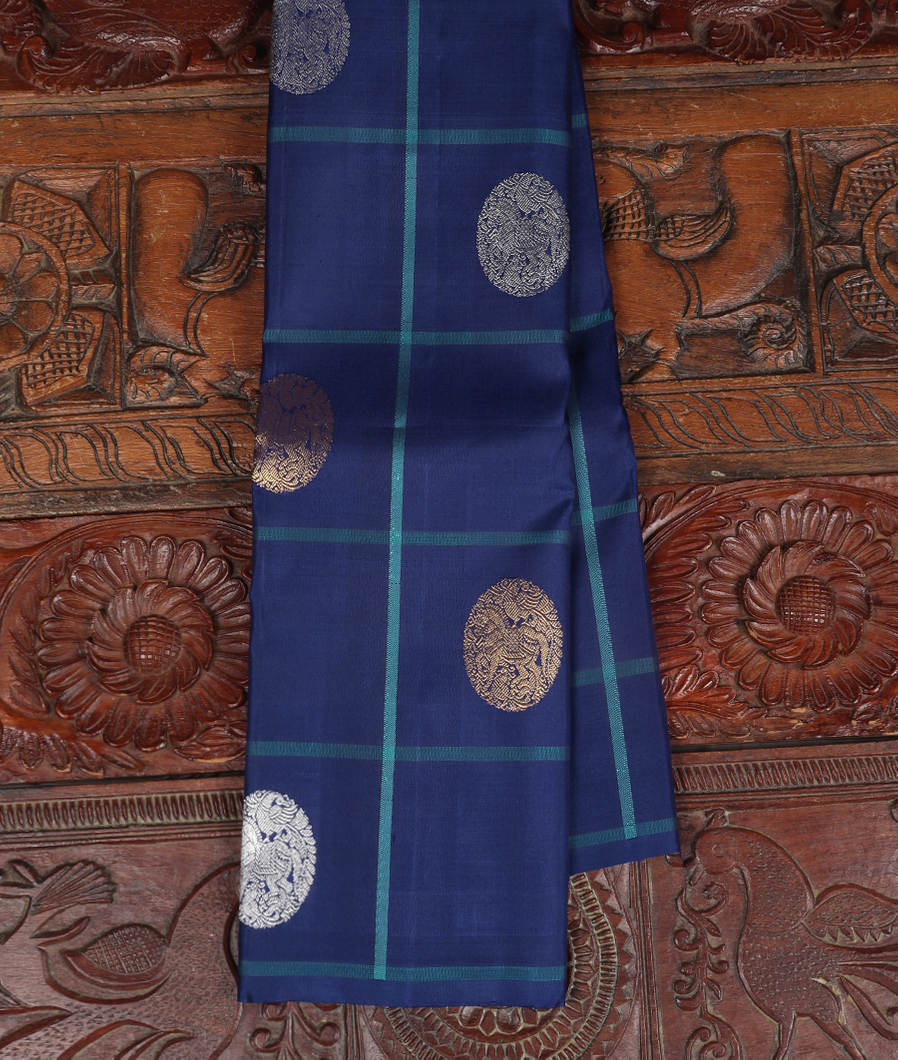 Blue Handwoven Kanjivaram Silk Saree T374829-image