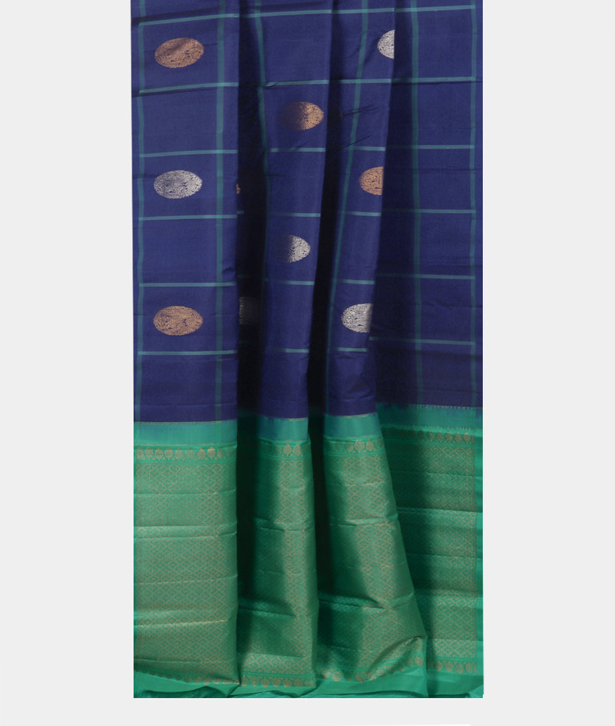 Blue Handwoven Kanjivaram Silk Saree T3748292