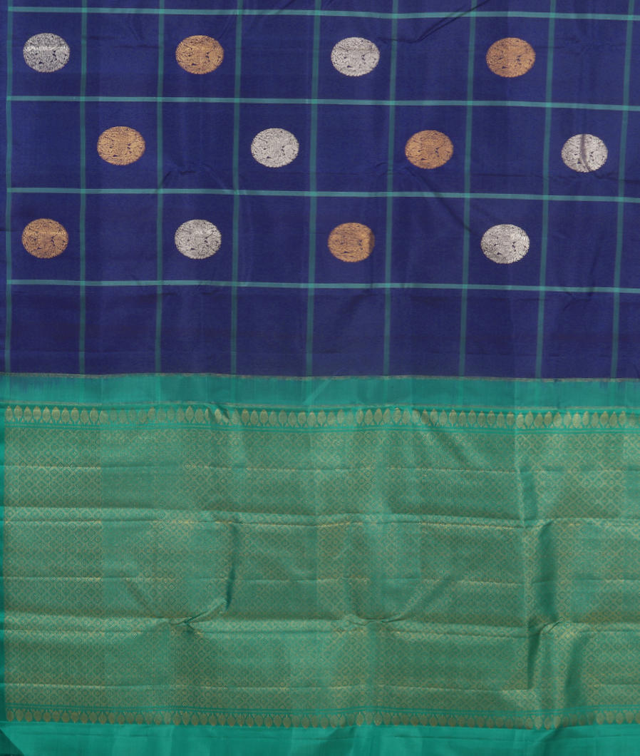 Blue Handwoven Kanjivaram Silk Saree T3748294