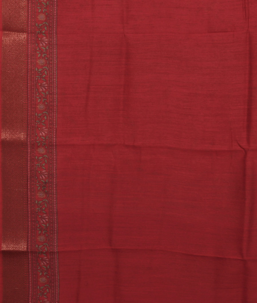 Red Soft Tussar Printed Saree T3721563